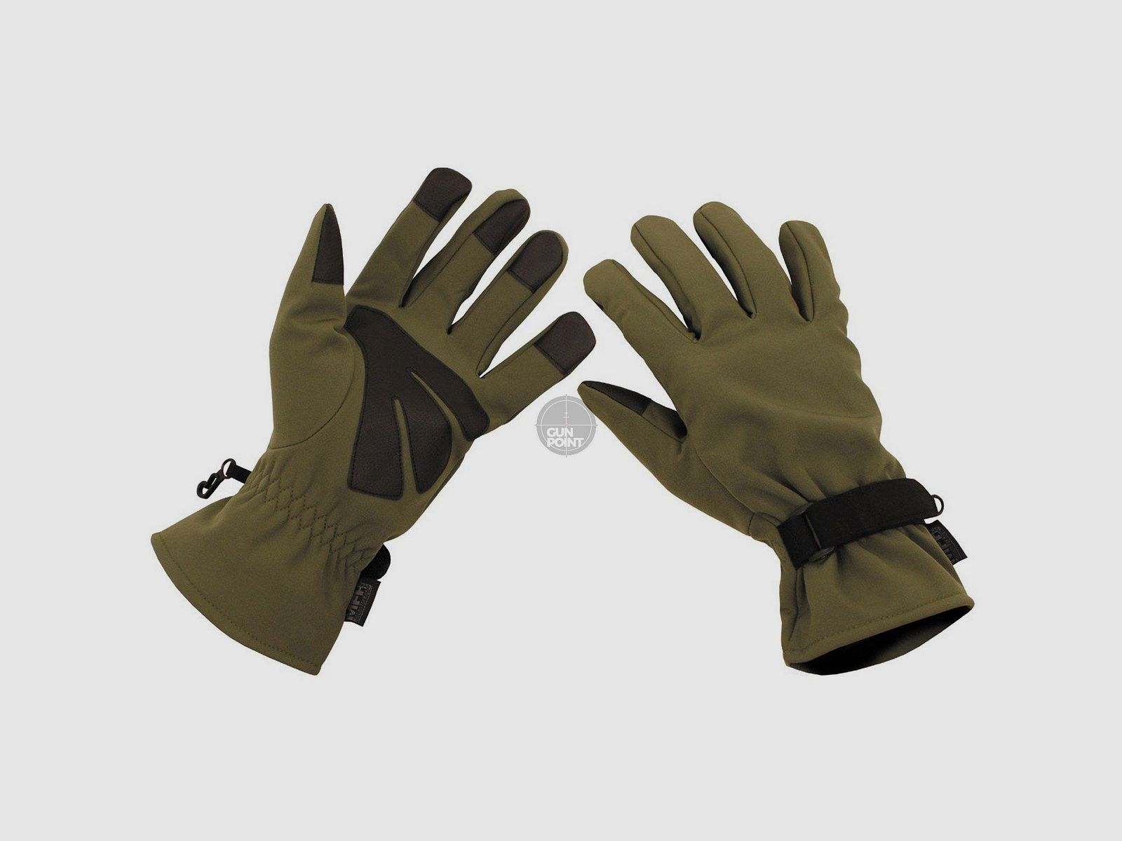 Guantes de dedo, Soft Shell, oliva - Talla: XXL