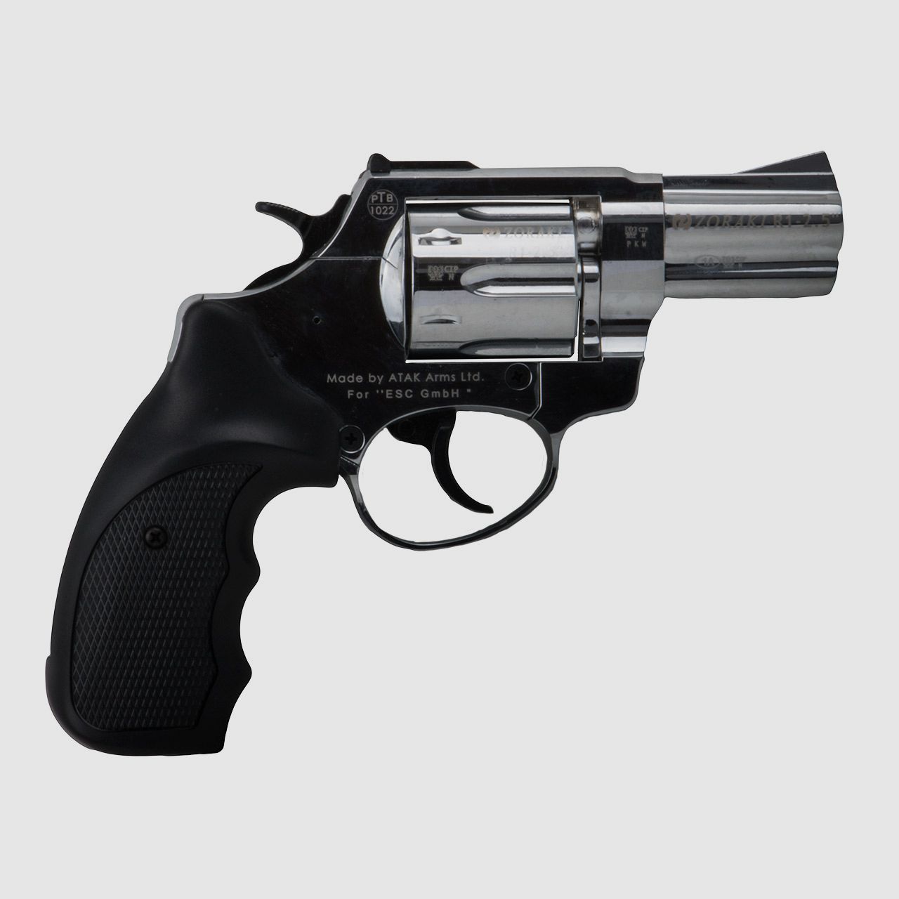 Schreckschuss Revolver Zoraki R1 Chrom 2,5 Zoll Kaliber 9 mm R.K. (P18) + 50 Schuss