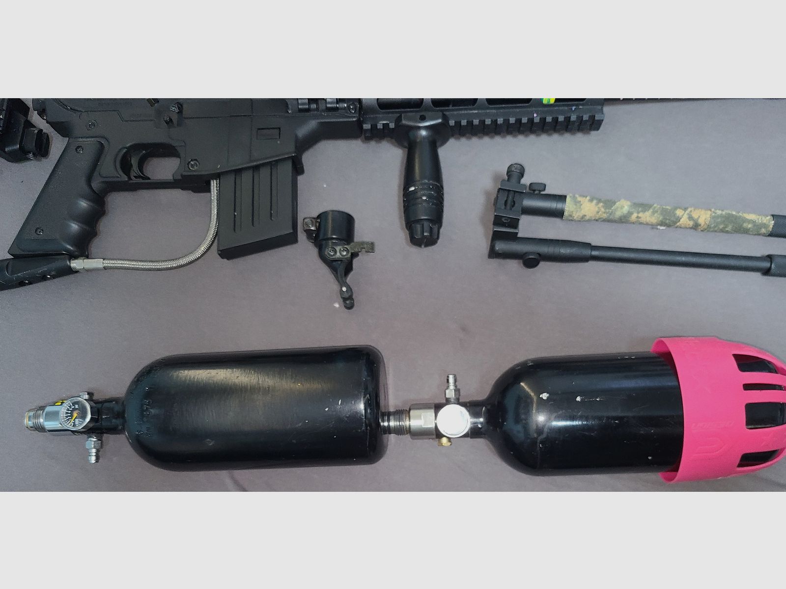 KOMPLETT SET TIPPMANN SIERRA ONE  und  BRAVO ON ELITE cal. 68 ! TOP ! mit viel ZUBEHÖR PAINTBALL  HOME DEFENCE HEIMVERTEIDIGUNG 