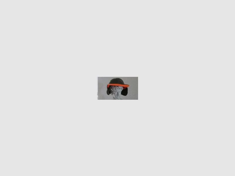 Mütze, Winter; Wendemütze in olivgrün und Signalorange; und olivgrüne Handschuhe dazu