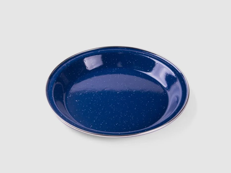 Klein emaille camping servies set 3-delig in blauw