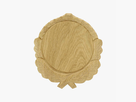 Trophäenschild für Keiler geschnitzt 17,5cm hell