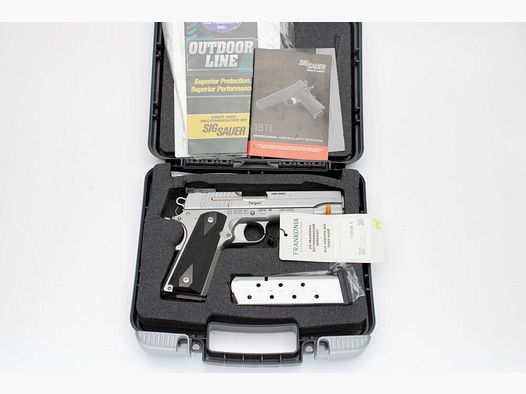 Pistole SigSauer 1911 Stainless Target 45ACP inkl Koffer #:15475 Pfandversteigerung 17.7.25
