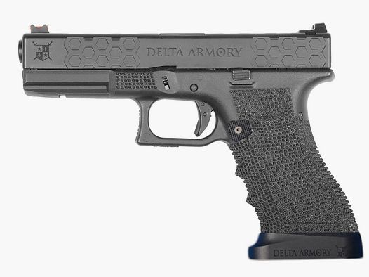 P03 GBB Airsoft Pistole mit Grip Stippling in Schwarz | Delta Armory