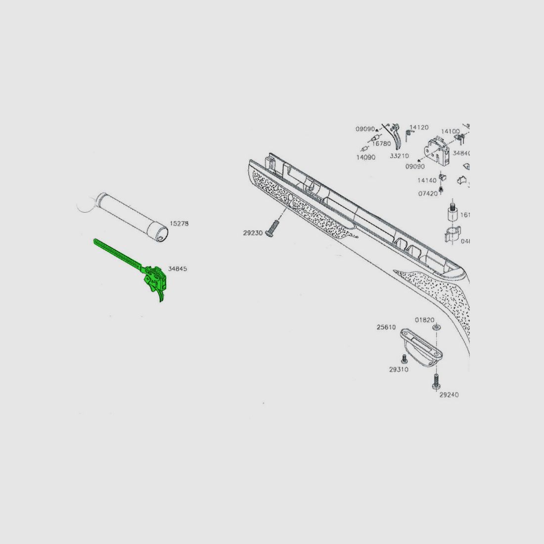 Abzug komplett fĂĽr Luftgewehr Gamo Shadow RSV Viper Desert Whisper X u.s.w., Ersatzteil