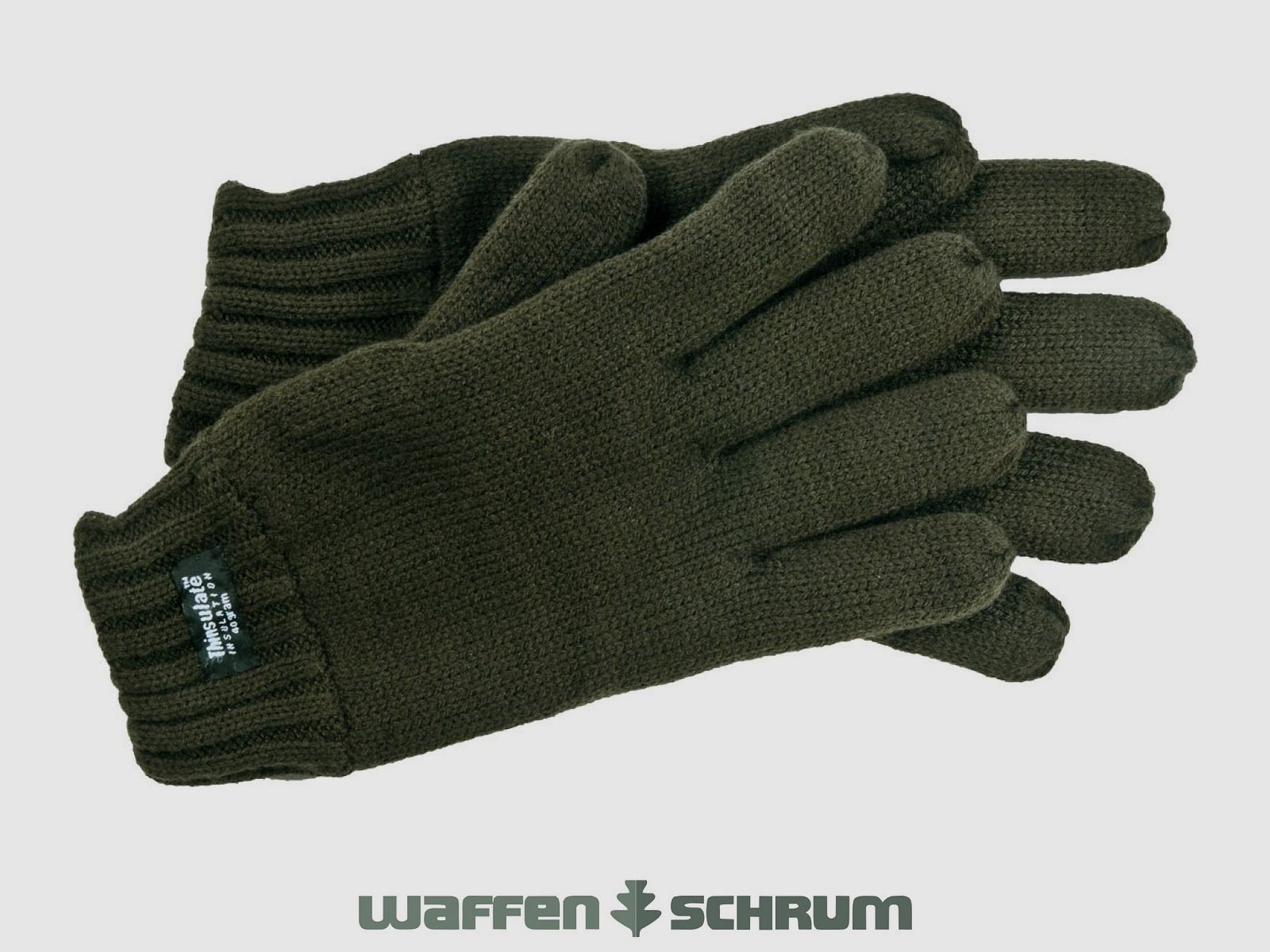 Skogen Strick Vinger-Handschchoenen Olijf