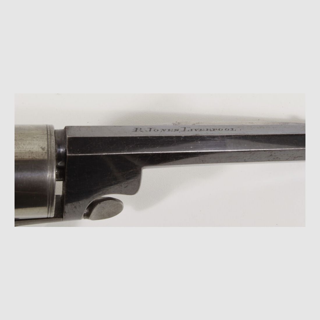 Originele percussie revolver R. Jones Liverpool in de doos Artikel 15856