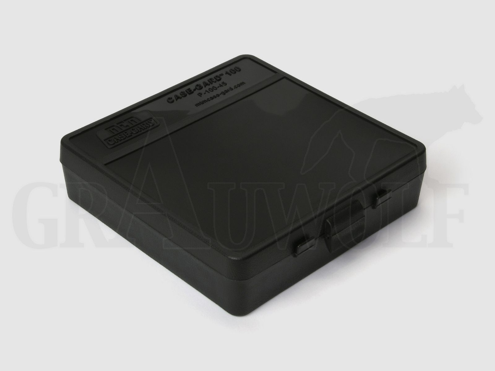 MTM Klappdeckelbox P-100-45 schwarz für 100 Patronen .45 ACP / 10 mm