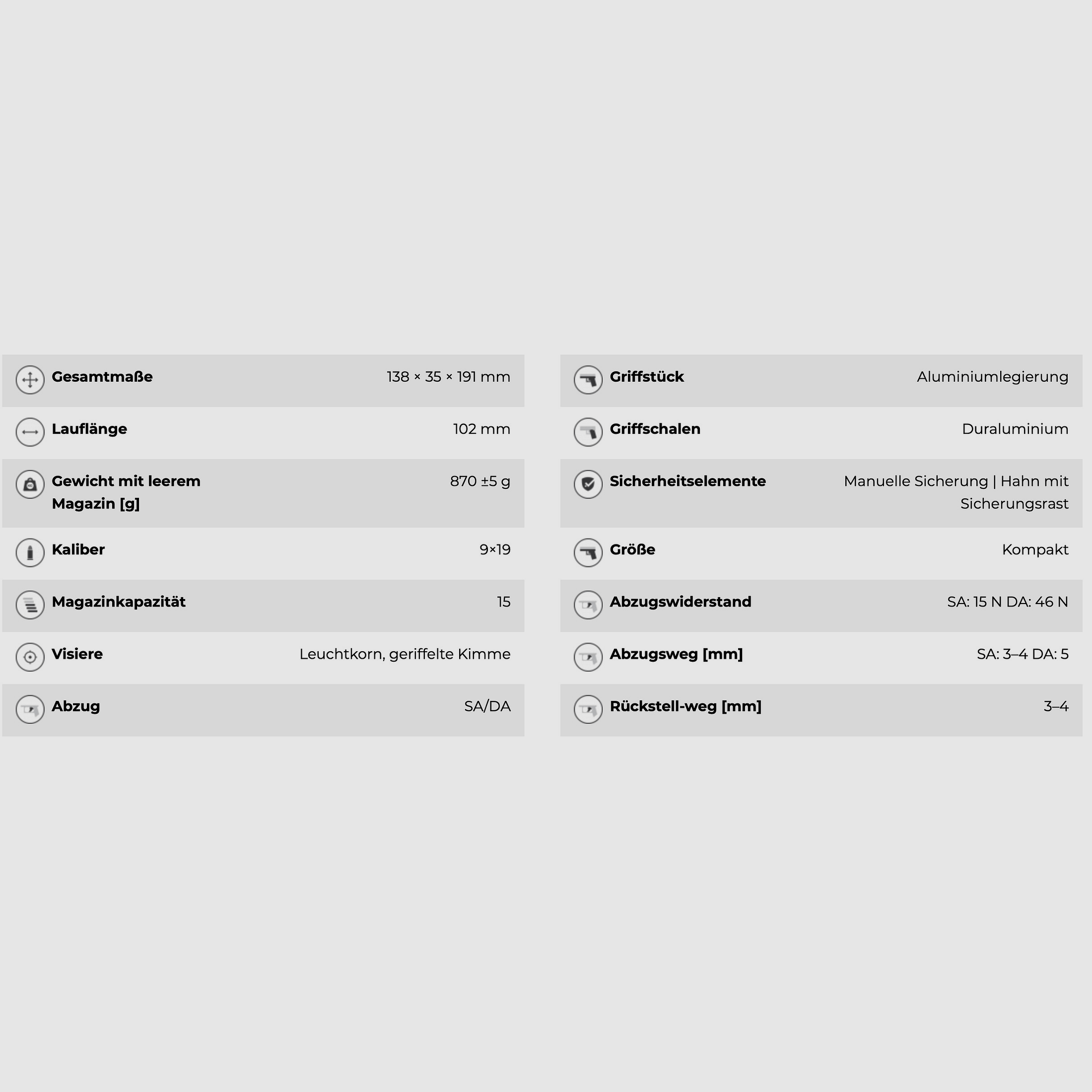 CZ Uhersky Brod SP-01 Shadow II Compact 9mm Luger OR pistola semiautomatica