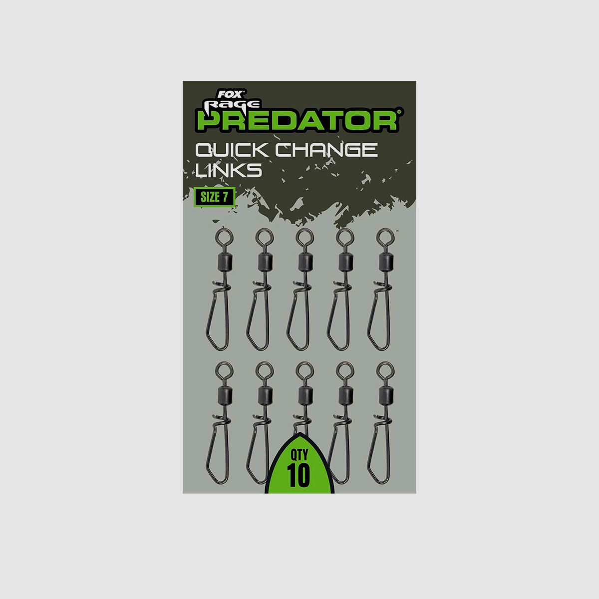 FOX RAGE PREDATOR – QUICK CHANGE LINKS | SIZE 7 | QTY 10, immagine 2 di 3