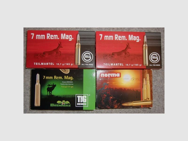 MUNITION: 73 PATRONEN KAL. 7mm REM. MAG., AB LAGER LIEFERBAR!!!