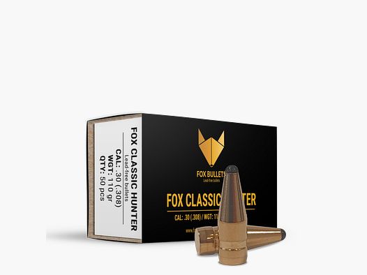 Fox Bullets Classic Hunter .308 7,1 g / 110 gr bleifreie Geschosse – 50 Stück