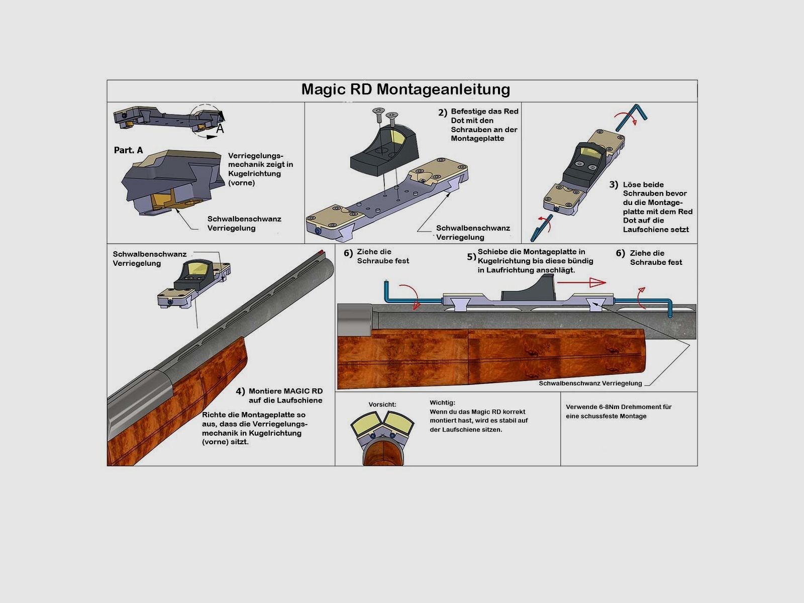 Rifledoc Magic B Montaje Red Dot para Escopeta con Riel Ventilado C-More RTS/STS Footprint (Kahles Helia RD – Delta Stryker)
