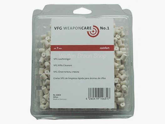 VFG Laufreiniger "comfort" für Langwaffen 7mm . Die Laufreiniger bestehen aus reinem Merino-Wollfil