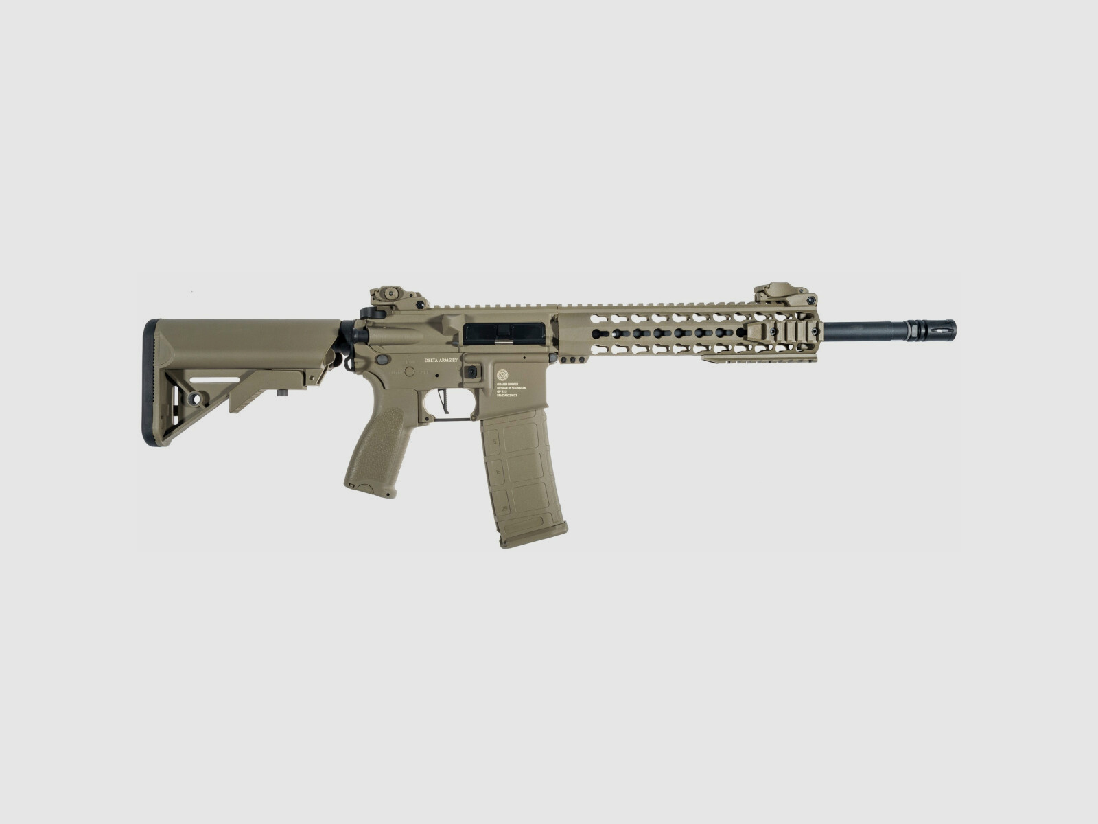 Grand Power AR15 KeyMod 10 inch CHARLIE Delta Armory Black S-AEG Airsoft Rifle Free from 18 years