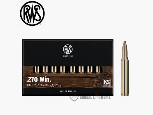 20 Munitions RWS cal 270 Win 150gr KS