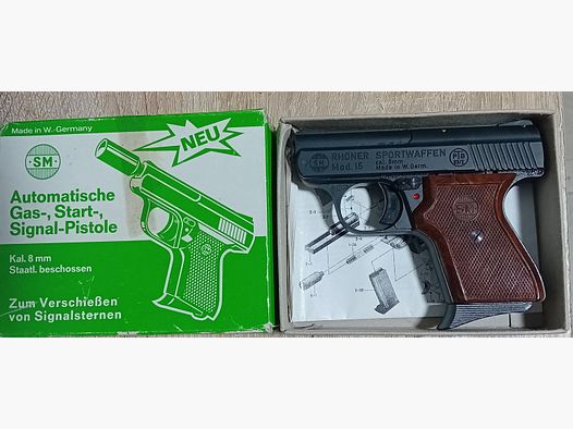 Stara Rhöner SM 15 kal. 8 mm huk w PTB 83/2 z opakowaniem!