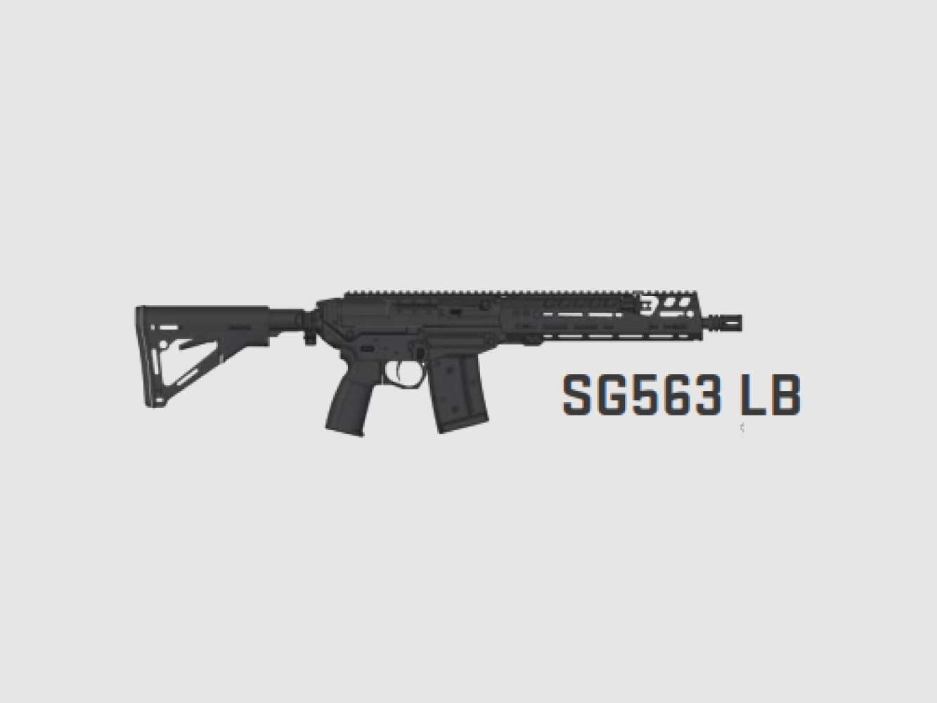 SIG SAUER SG563 LB, canon de 12", pas de 7", calibre 5.56 x 45mm incluant adaptateur STANAG, chargeur (30), longueur de la mallette < 60cm