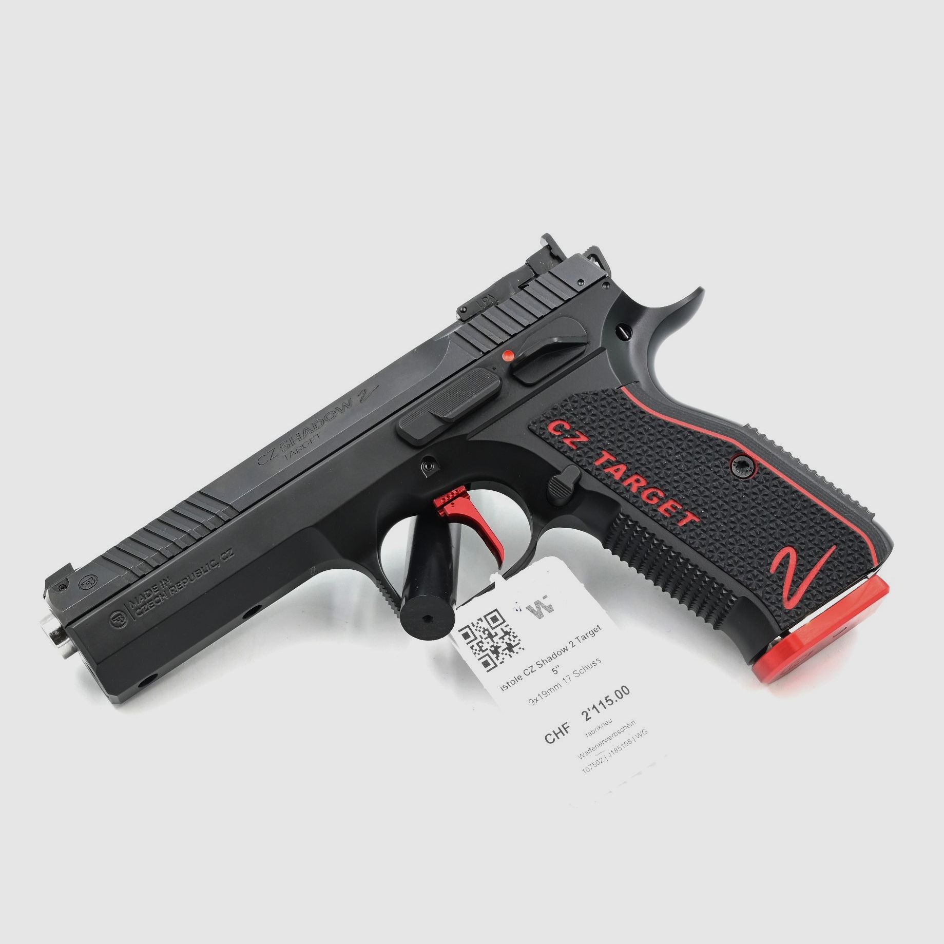 Pistole CZ Shadow 2 Target, 9×19, 17 Schuss, 5” Lauf, Bild 1 von 2