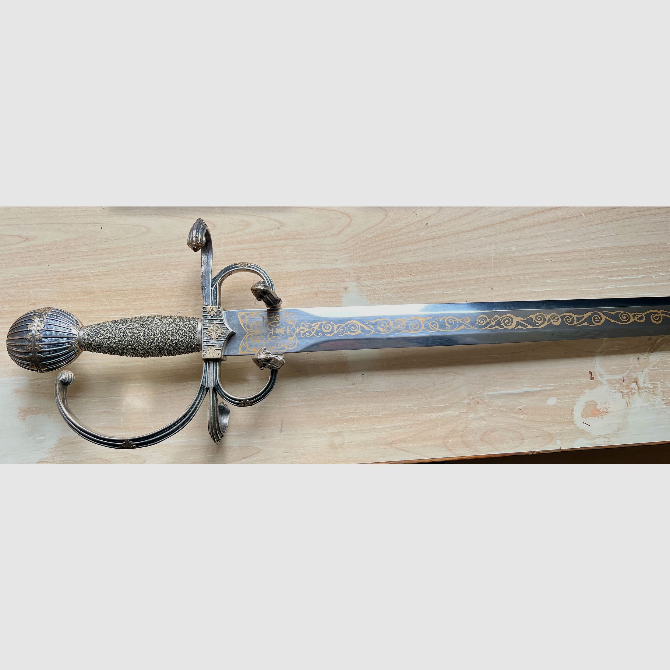 Spanisches Toledo Rapier / Espada Ropera – dekoratives Musketier-Schwert – Wandschwert Sammler Requisite