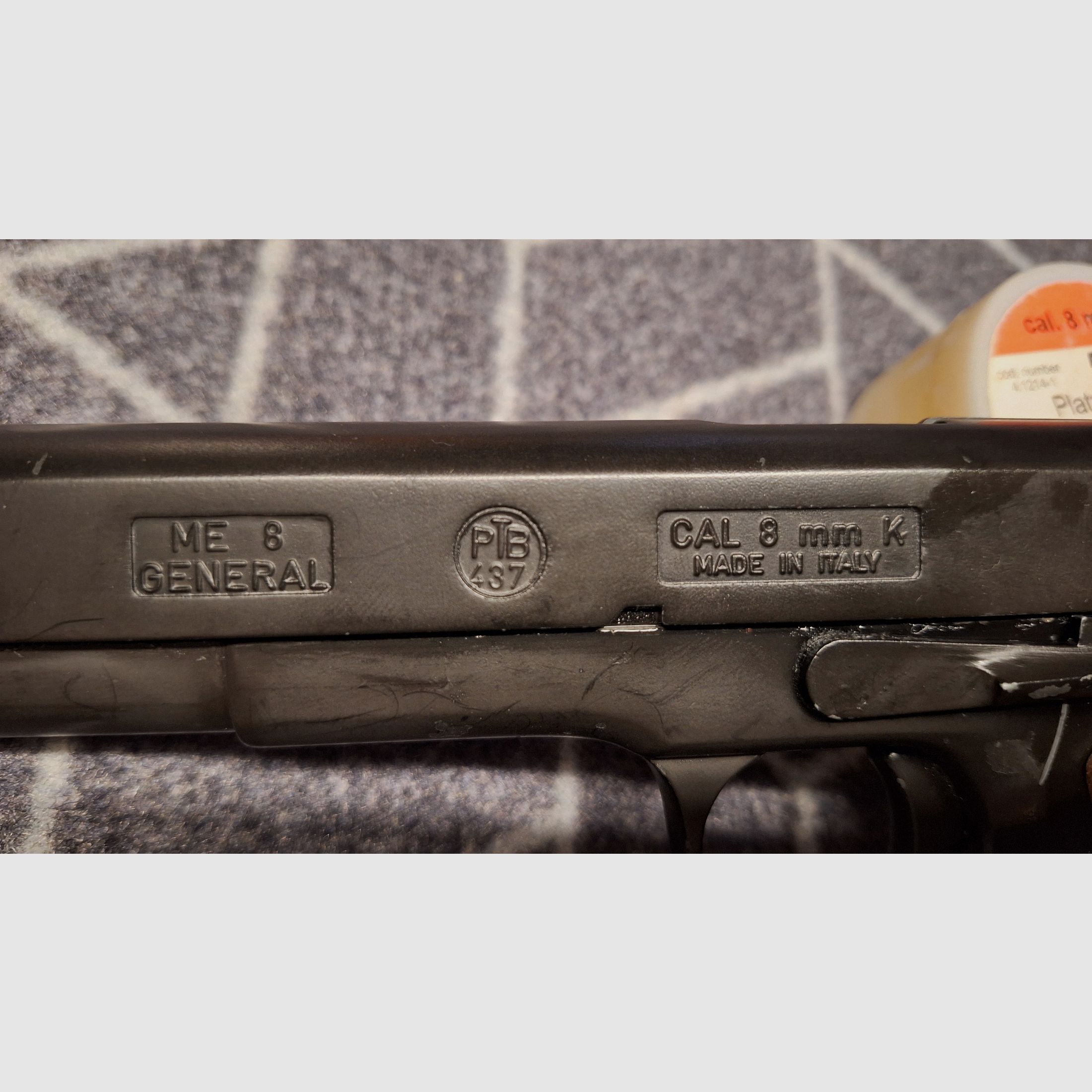 ME 8 pistola de colección general 8mm de detonación en estilo 1911, PTB437