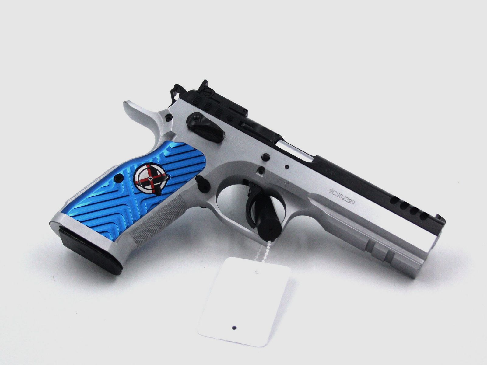 Pistola Tanfoglio Stock III Ltd Custom Silver, blu, potenziata, 9x19, DA/SA, Optic Ready, immagine 2 di 2
