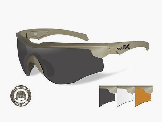 WILEY X TACTICAL GLASSES WITH BALLISTIC PROTECTION MOD. ROGUE – 3 lenses
