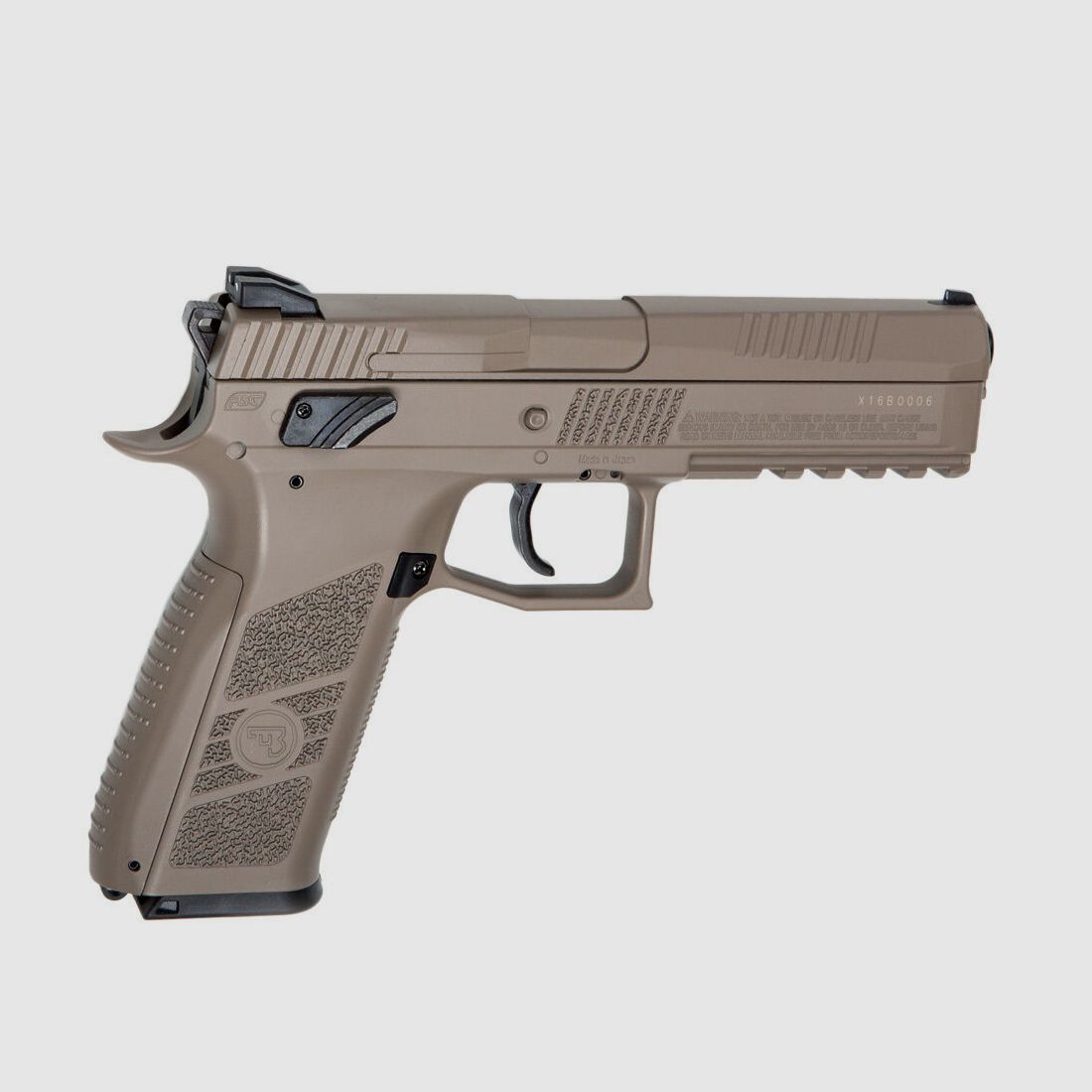 ASG	 CZ P-09 Full FDE Co2 Pistole 4,5mm Diabolo Zielscheiben Set