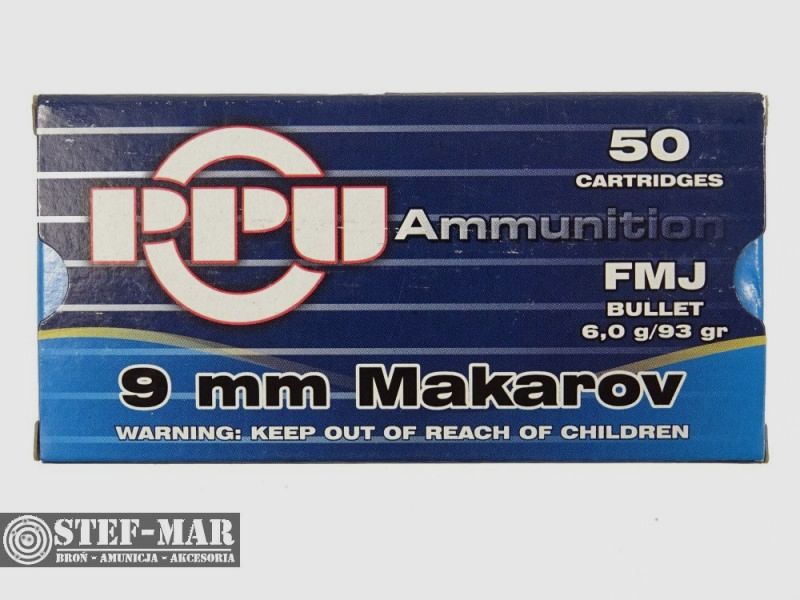 PPU munitie 9x18mm Makarov 6.0g/93grs [C12-4], afbeelding 2 van 4