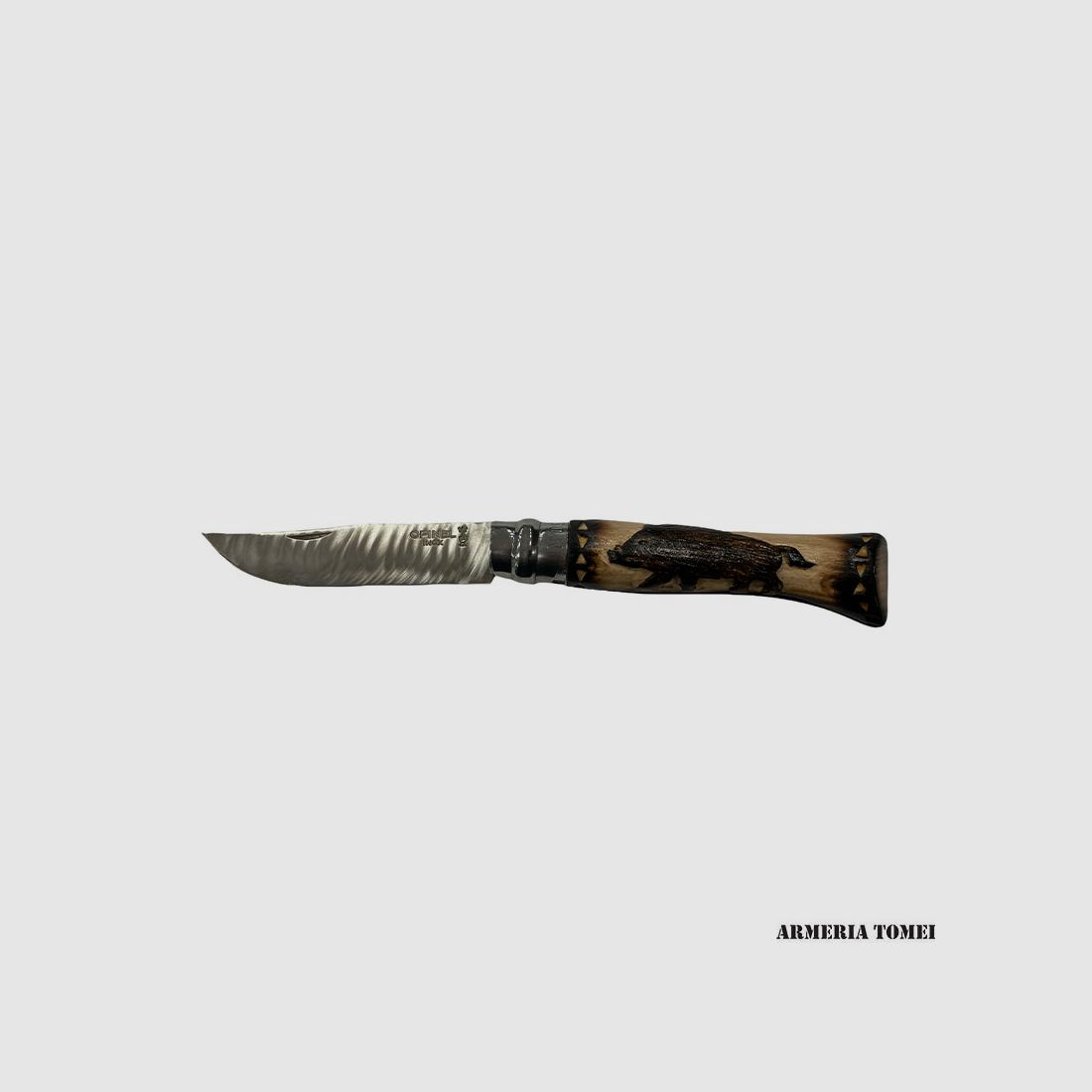 KNIFE – OPINEL – N.9 INOX HAND-ENGRAVED WILD BOAR, image 1 of 2