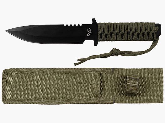 Knife, fixed blade, olive, wrapped handle