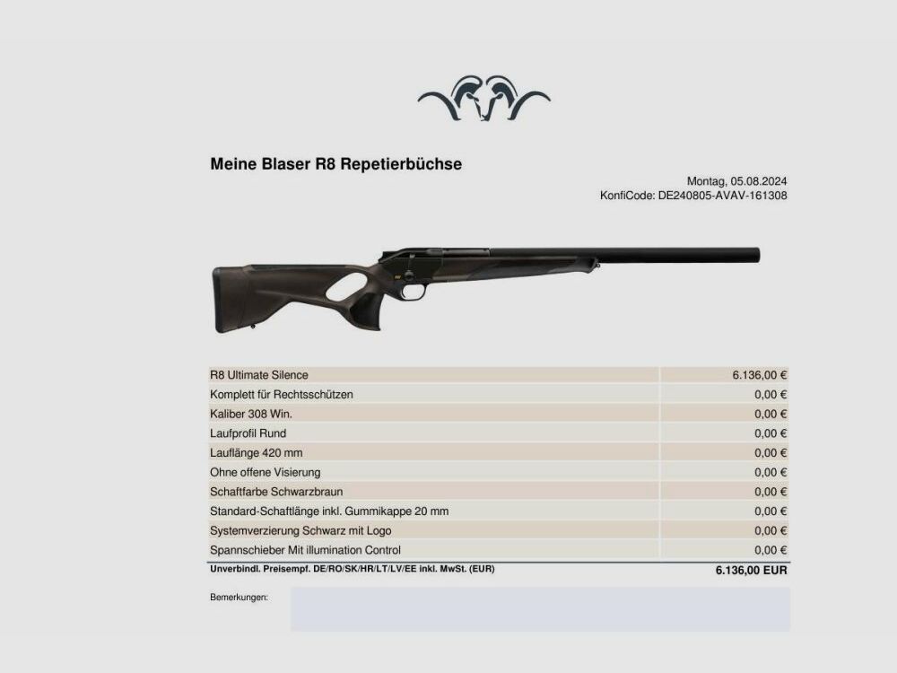 R8 Ultimate Silence / .308 Win. Ohne
