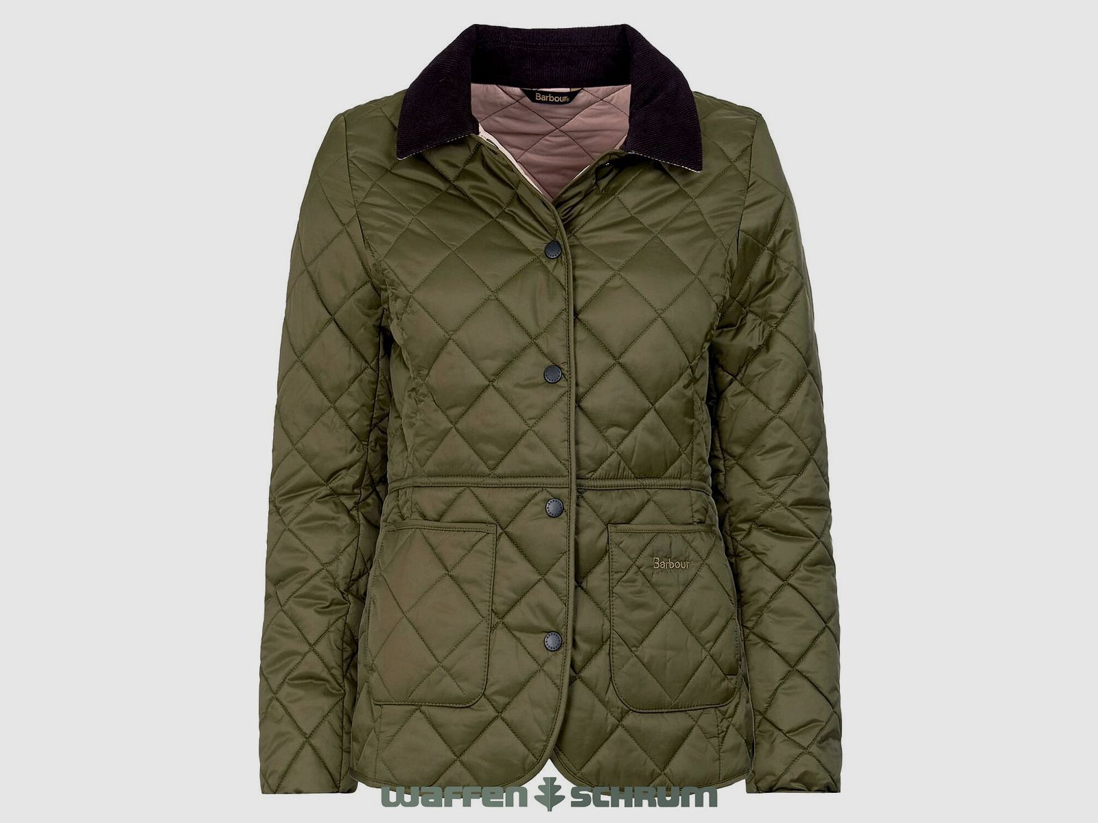 Barbour Jacke Deveron Quilt  Olive / Pale Pink