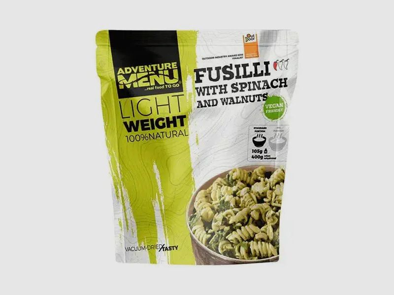 Adventure Menu Adventure Menu Lightweight Big Fusilli mit Spinat und Walnüssen