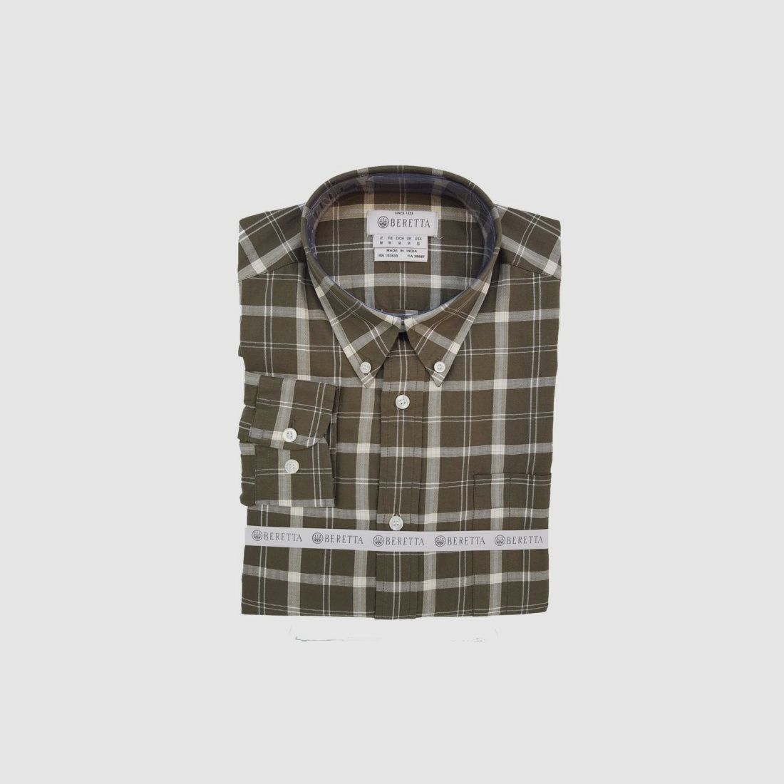 Beretta Camicia Drip Dry Button Down Verde/Beige A Quadri button down in Drip Dry, il tessuto che non si stira ed asciuga rapidamente.