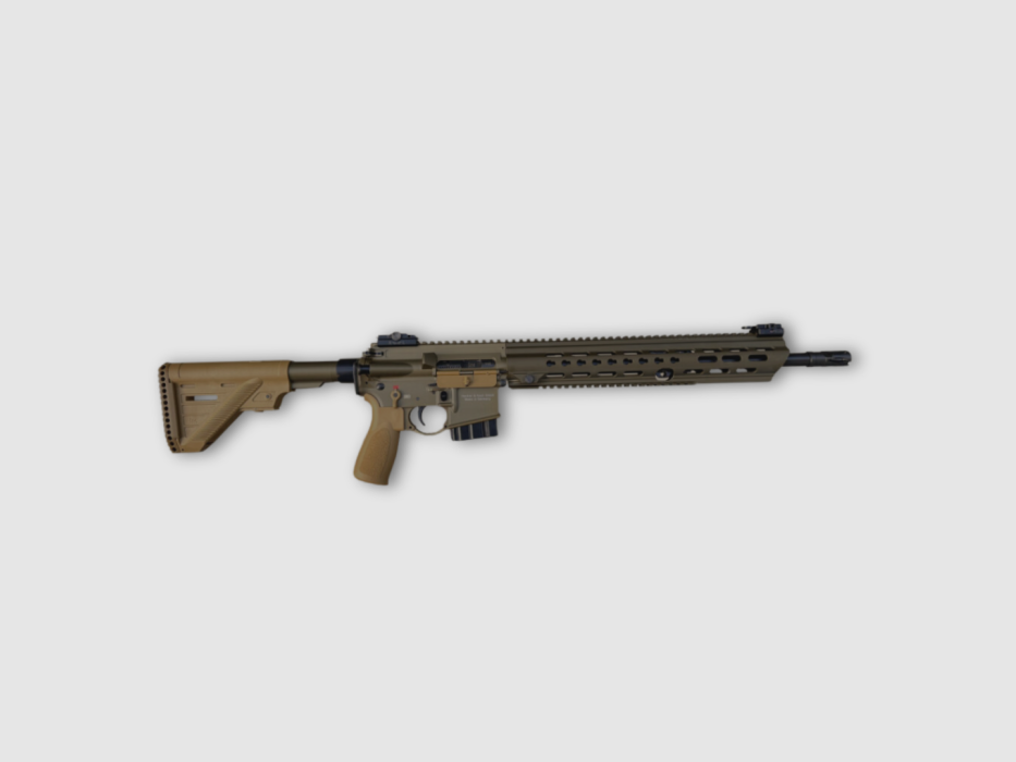 Karabiner Heckler Koch MR223 A3 Slim Line Hkey 16,5" Kal. 223Rem -GREEN BROWN (langer Handschutz), Bild 1 von 2
