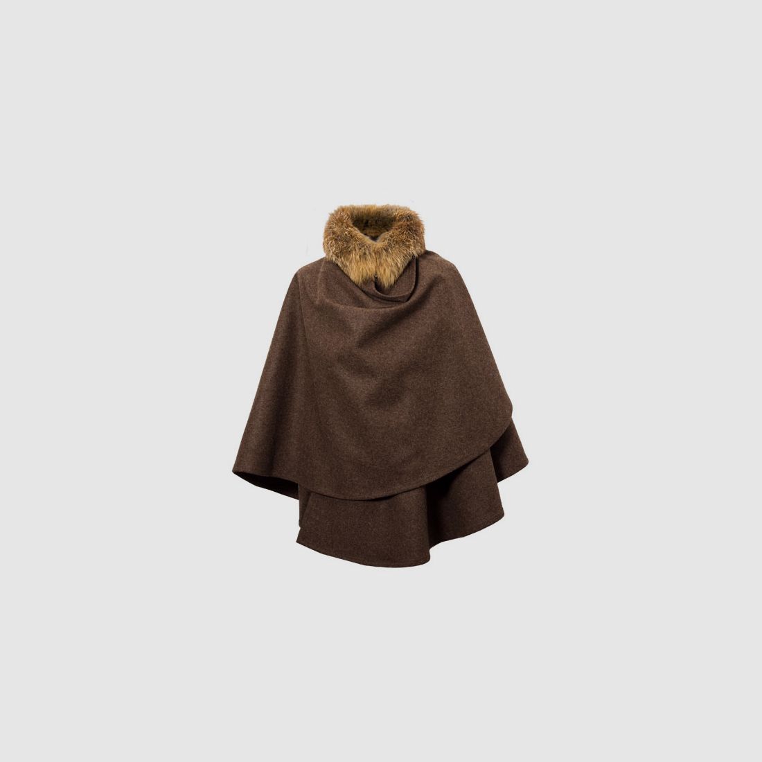 Loden cape "Forest Fairy" - Dark Brown