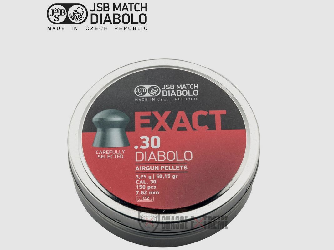 150 Diabolos JSB MATCH Exact Rundkopf Kal. 7,62 mm, Bild 2 von 3