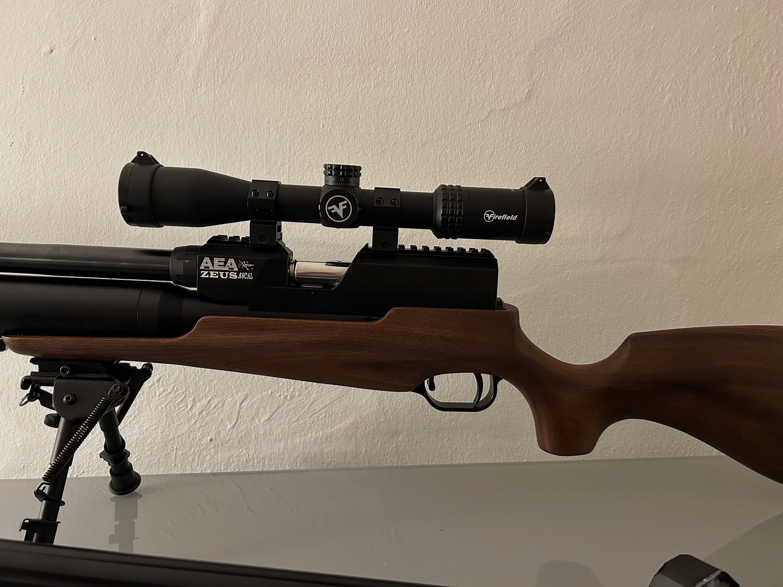 AEA Zeus .68 + AEA Megalodon .50 OVP i akcesoria (tłumik, optyka itp.)