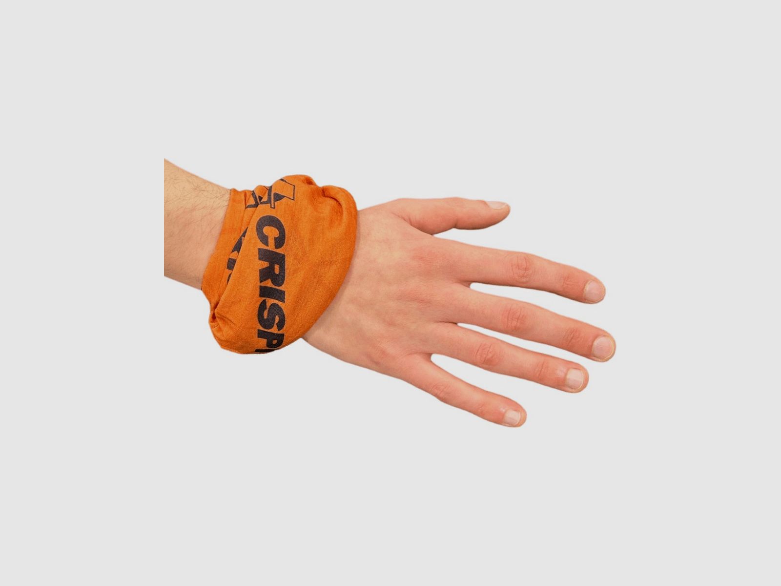 Multifunktionales Halstuch Crispi aus orangefarbenem Polyester, Bild 6 von 7