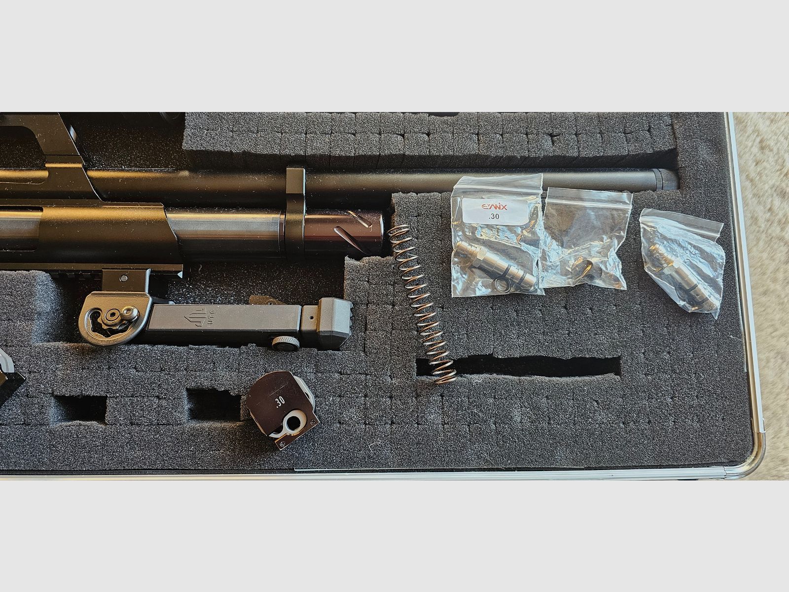 Evanix Max Air II .30 (7.62 mm) PCP air rifle set – GoGun (F-mark) + Element Optics + Sportsmatch + Schalock + accessories (incl. invoice)