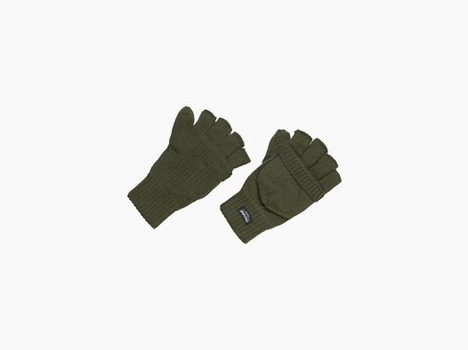 Thinsulate-Handschuhe mit ½ Fingern und grüner Kapuze