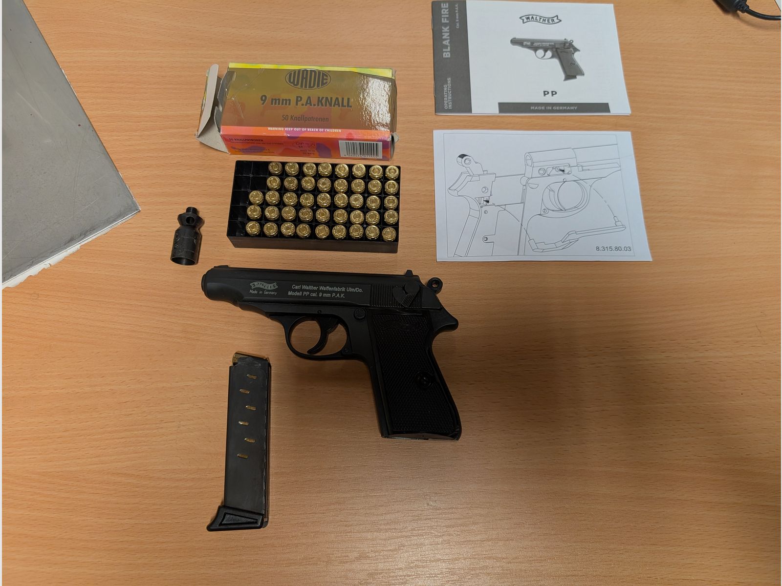 Walther PP 9 mm P.A.K. /  inkl.Munition