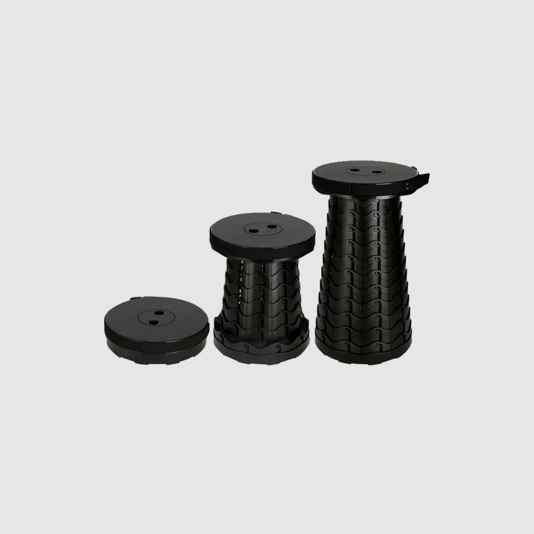 Mobiler Teleskophocker "Lightweight" - Tragkraft 130kg - Schwarz