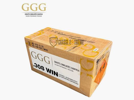 20 Cartouches GGG 175Gr Cal 308 Win HPBT Sierra Matchking