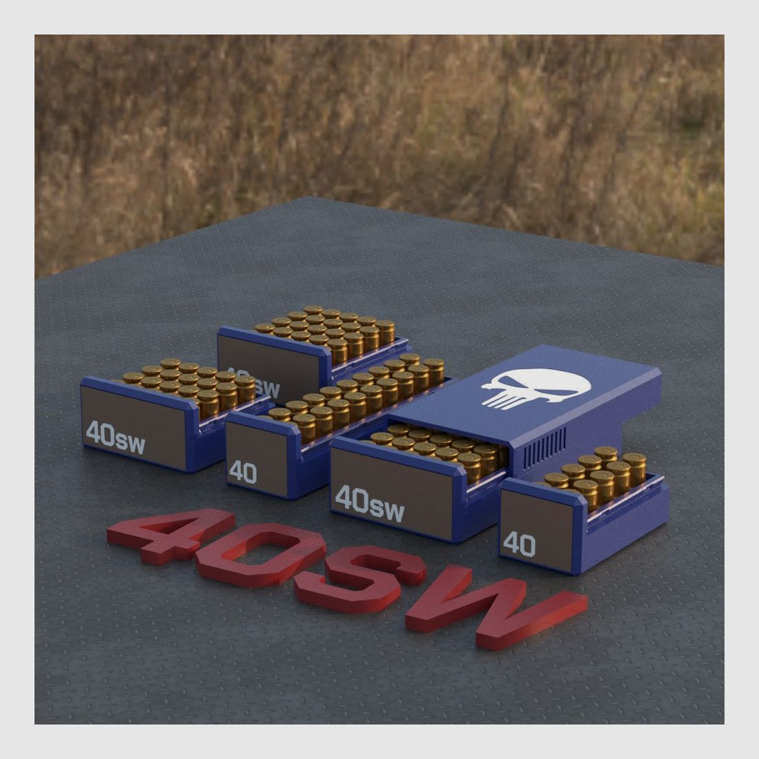 Filamelt Munitionsbox / Ammo Box .40 S&W – Patronenbox für 50 Schuss, Made in Germany