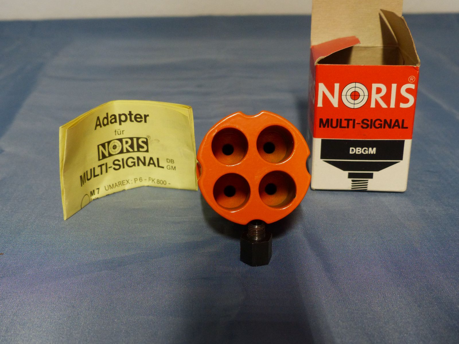 Rewolwer gazowy z hukowym wystrzałem adapter Noris Multi-Signal DBGM OVP vintage