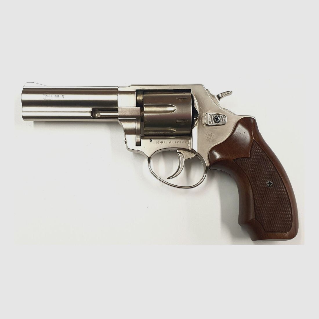 Röhm Schreckschussrevolver RG99N, Satin mit Holzgriffschalen, 9mm R.K., gebraucht