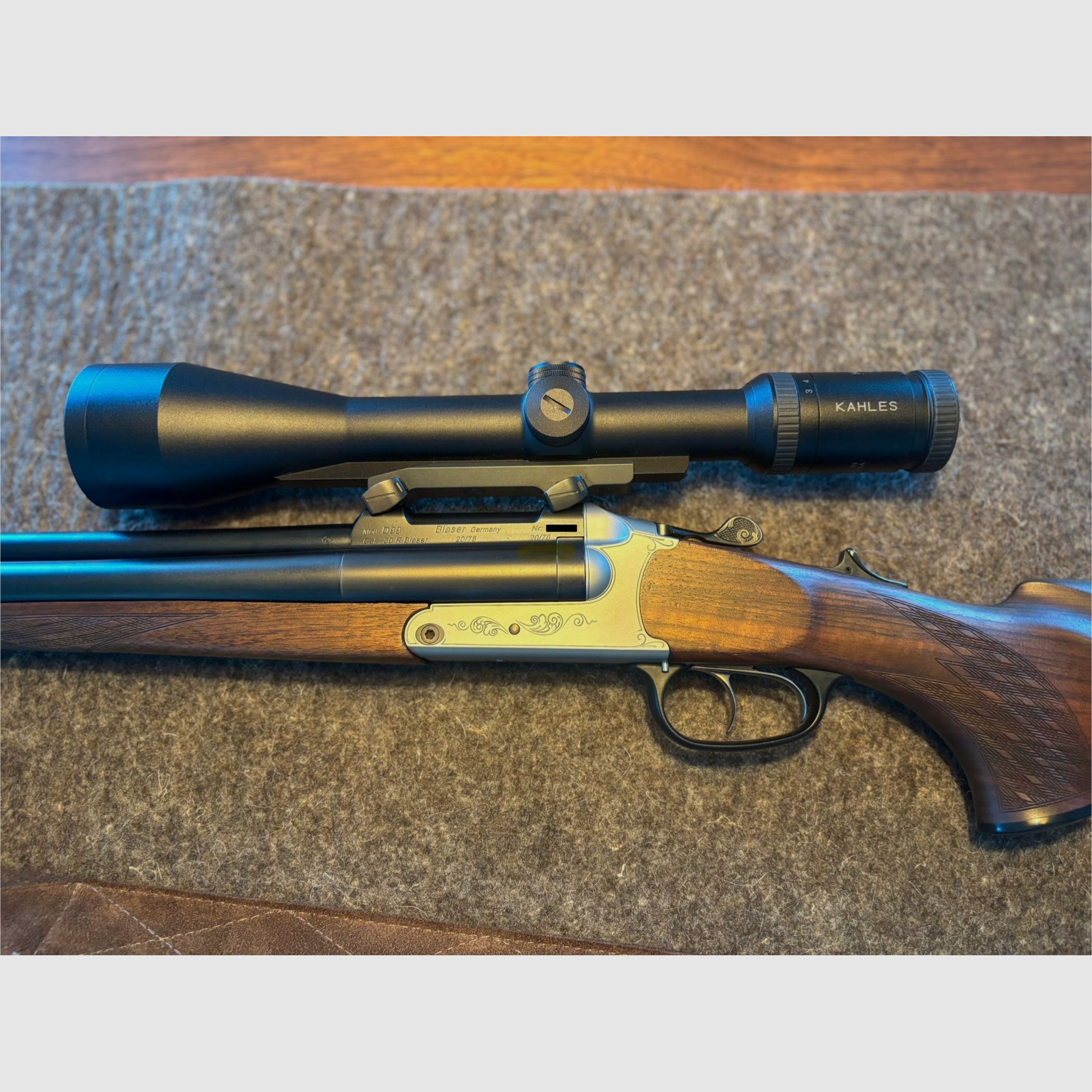 Blaser D99 Drilling Kal. .30R; 20/76; EL 5,6x52R in 1a Zustand 