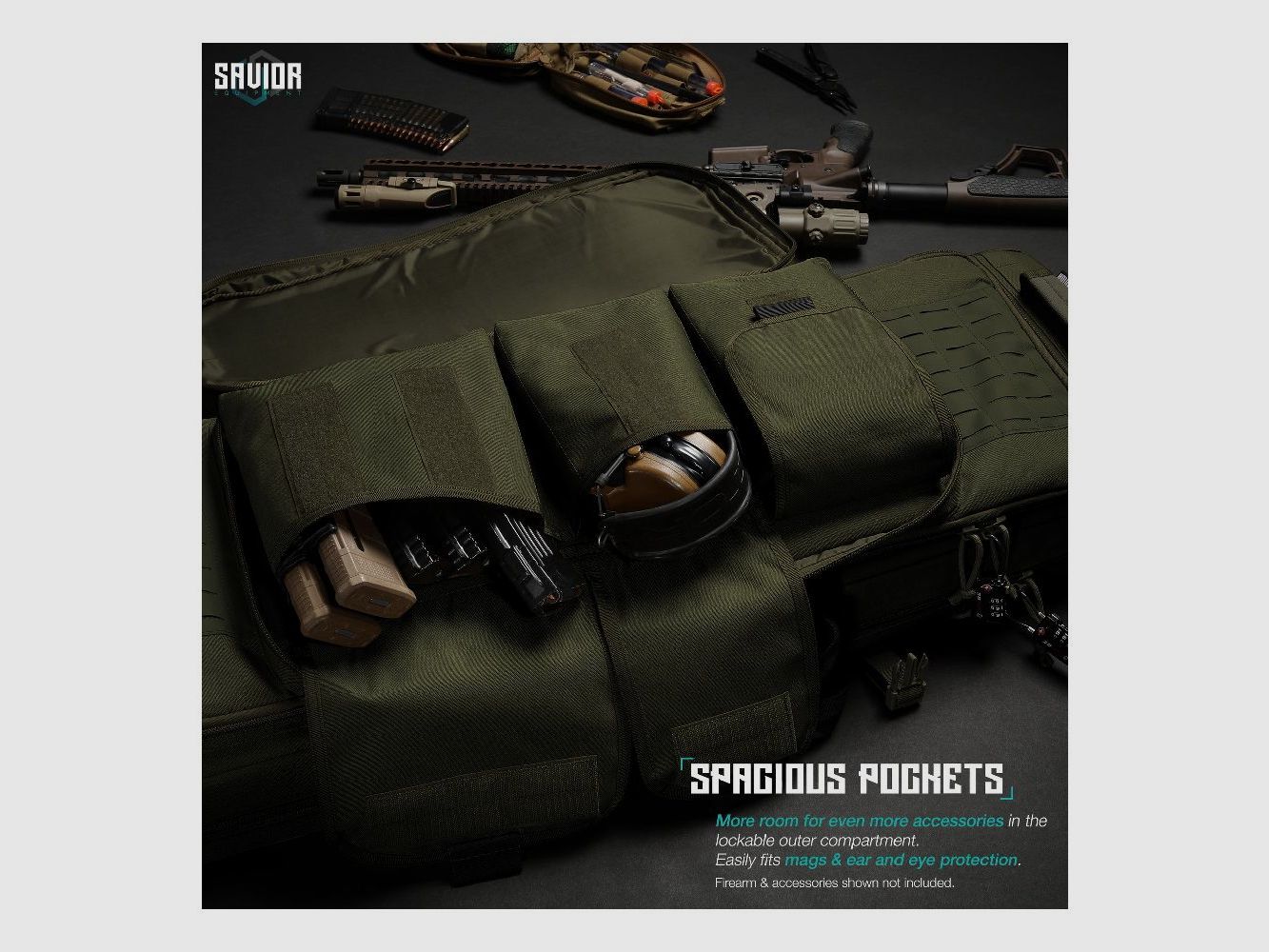 SAVIOR SPECIALIST PODWÓJNY KUFEREK NA RYFLE 36″ KOLOR ZIELONY, zdjęcie 5 z 6
